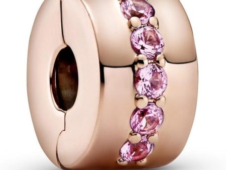 Woman s charm link Pandora PINK SPARKLING ROW Sale